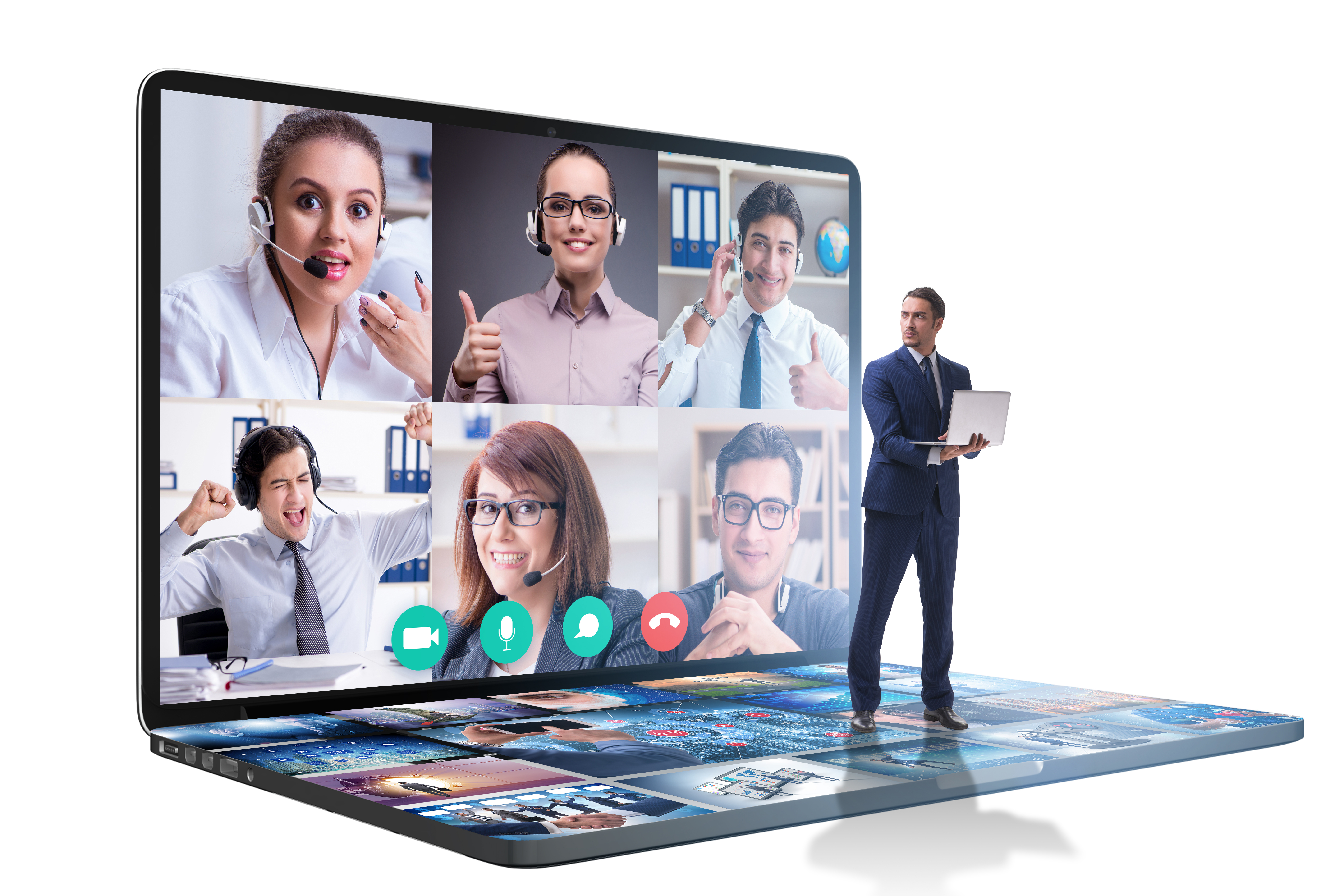 Concept of remote video conferencing during pandemic